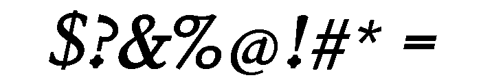Jenson Regular Italic Font OTHER CHARS