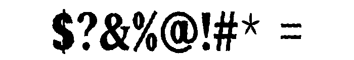 JFFF Pressmark Regular Font OTHER CHARS