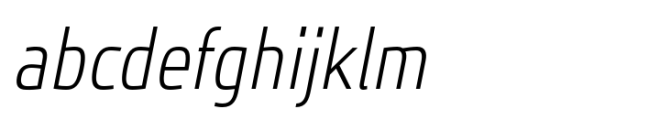 JH Oleph Extra Light Condensed Italic Font LOWERCASE