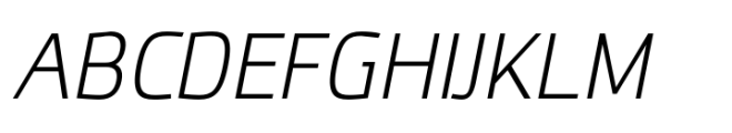 JH Oleph Extra Light Semi Condensed Italic Font UPPERCASE