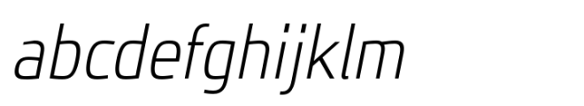 JH Oleph Extra Light Semi Condensed Italic Font LOWERCASE