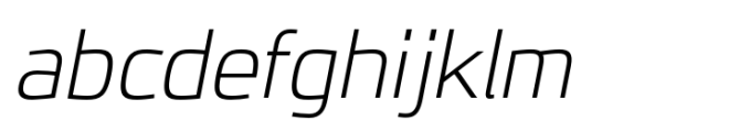 JH Oleph Extra Light Semi Exp Italic Font LOWERCASE