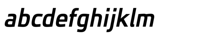 JH Oleph Semi Bold Semi Condensed Italic Font LOWERCASE