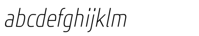 JH Oleph Thin Condensed Italic Font LOWERCASE