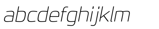 JH Oleph Thin Expanded Italic Font LOWERCASE