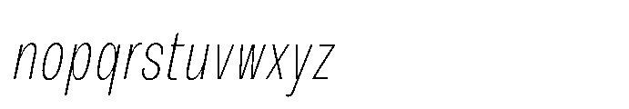 JHC Noda Condensed Extralight Italic Font LOWERCASE