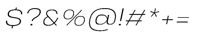JHC Noda Expdanded Extralight Italic Font OTHER CHARS