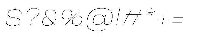 JHC Noda Expdanded Thin Italic Font OTHER CHARS
