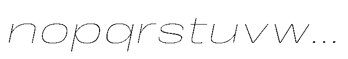 JHC Noda Expdanded Thin Italic Font LOWERCASE