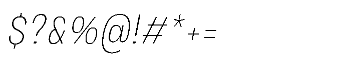 JHC Noda Narrow Extralight Italic Font OTHER CHARS