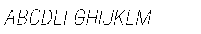 JHC Noda Narrow Extralight Italic Font UPPERCASE