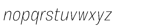 JHC Noda Narrow Extralight Italic Font LOWERCASE