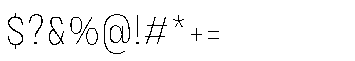 JHC Noda Narrow Extralight Font OTHER CHARS