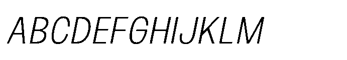 JHC Noda Narrow Light Italic Font UPPERCASE