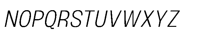 JHC Noda Narrow Light Italic Font UPPERCASE