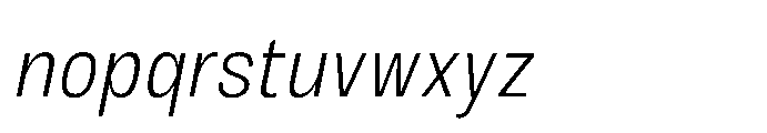 JHC Noda Narrow Light Italic Font LOWERCASE