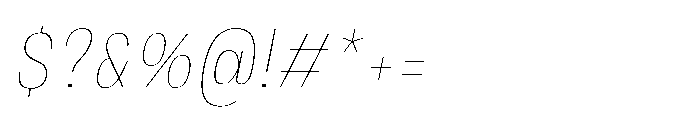 JHC Noda Narrow Thin Italic Font OTHER CHARS
