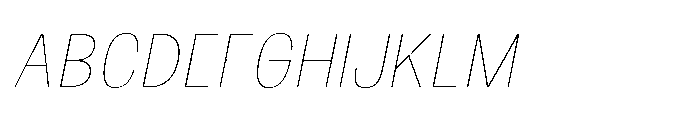 JHC Noda Narrow Thin Italic Font UPPERCASE