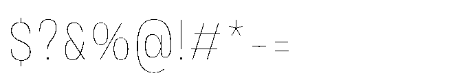 JHC Noda Narrow Thin Font OTHER CHARS
