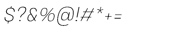 JHC Noda Norm Extralight Italic Font OTHER CHARS