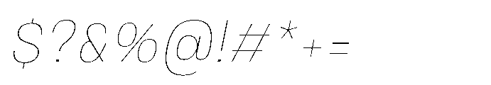 JHC Noda Norm Thin Italic Font OTHER CHARS
