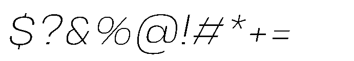 JHC Noda Wide Extralight Italic Font OTHER CHARS