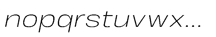 JHC Noda Wide Extralight Italic Font LOWERCASE