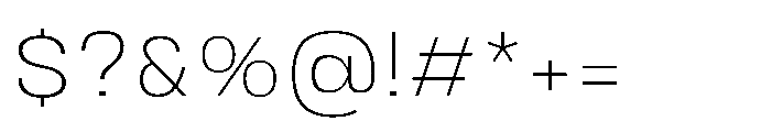 JHC Noda Wide Extralight Font OTHER CHARS