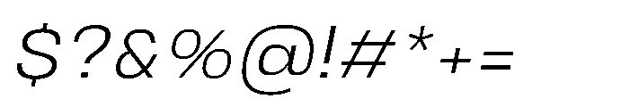 JHC Noda Wide Light Italic Font OTHER CHARS