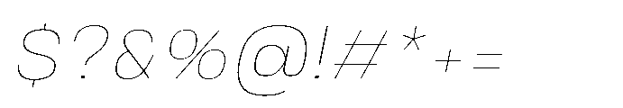 JHC Noda Wide Thin Italic Font OTHER CHARS