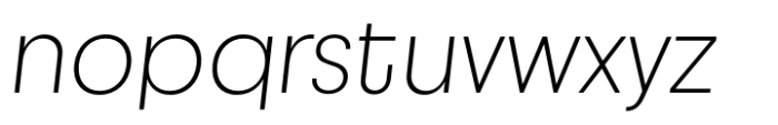 JHC Notion Extralight Italic Font LOWERCASE
