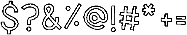 Jitterbug Outline Medium otf (500) Font OTHER CHARS