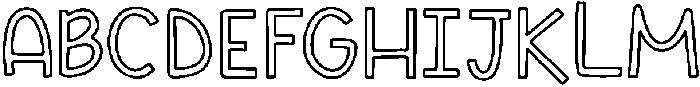 Jitterbug Outline Medium otf (500) Font UPPERCASE