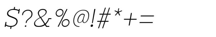 Jill Type Italic Extra Light Font OTHER CHARS
