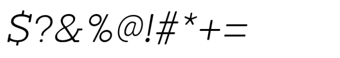 Jill Type Italic Light Font OTHER CHARS