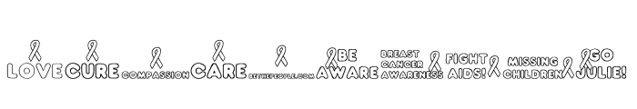 JLR Awareness Ribbons Font OTHER CHARS