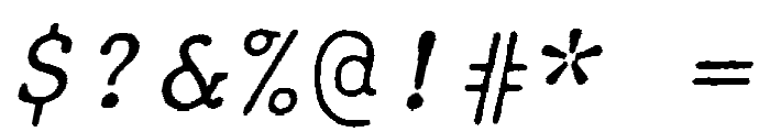 JMHTypewritermono-Italic Font OTHER CHARS