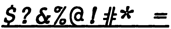 JMHTypewritermonoUnder-Italic Font OTHER CHARS