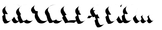 JM Malta Script Extrude Shadow Font UPPERCASE