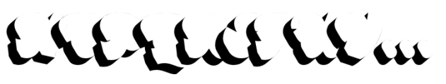 JM Malta Script Extrude Shadow Font UPPERCASE