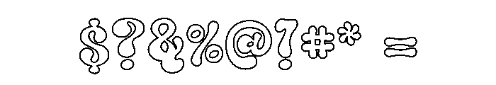 JollyPop Outline Font OTHER CHARS