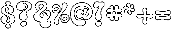 JollyPop Outline ttf (400) Font OTHER CHARS
