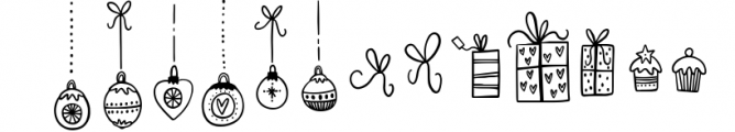 Joyeux Christmas font & Dingbat clipart illustrations 1 Font LOWERCASE