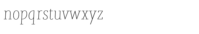 Joanna Nova Thin Italic Font LOWERCASE