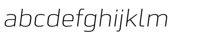 JP Alva Expanded Extra Light Italic Font LOWERCASE