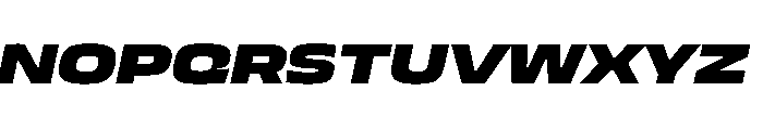 JTCyraxSans ExtendedBlackItalic Instance Font UPPERCASE