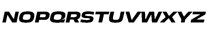JTCyraxSans ExtendedBoldItalic Instance Font UPPERCASE