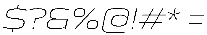 JTCyraxSans ExtendedExtralightItalic Instance Font OTHER CHARS