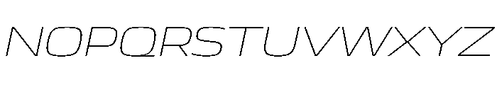 JTCyraxSans ExtendedExtralightItalic Instance Font UPPERCASE