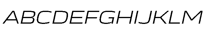JTCyraxSans ExtendedLightItalic Instance Font UPPERCASE